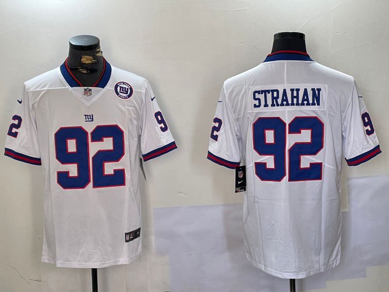 Men New York Giants #92 Strahan White 2024 Nike Vapor Limited NFL Jersey style 3